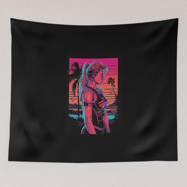 Item preview, Synthwave cyberpunk Fitness Girl designed and sold by RESToRAPTOR.