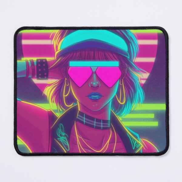 Item preview, 80s Synthwave cyberpunk Fit Girl designed and sold by RESToRAPTOR.