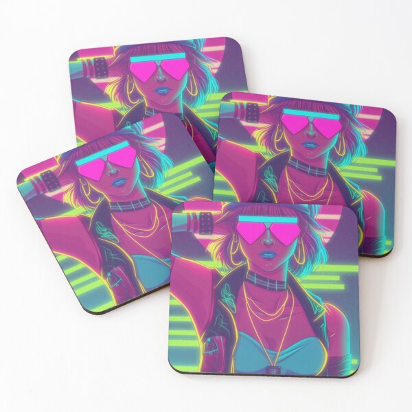 Item preview, 80s Synthwave cyberpunk Fit Girl designed and sold by RESToRAPTOR.