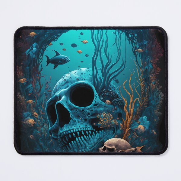Item preview, Surrealistic Underwater Skull Art  designed and sold by ZickDezine.