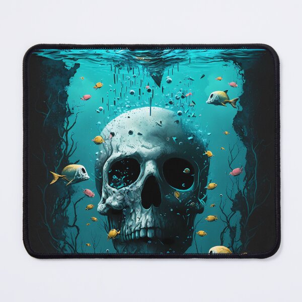 Item preview,  Surrealistic Underwater Skull Art  designed and sold by ZickDezine.