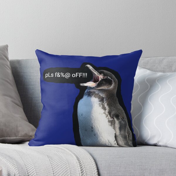 Item preview, Galapagos Penguin pls f&%@ off (blue #0f1d7b) designed and sold by SBPenguins.