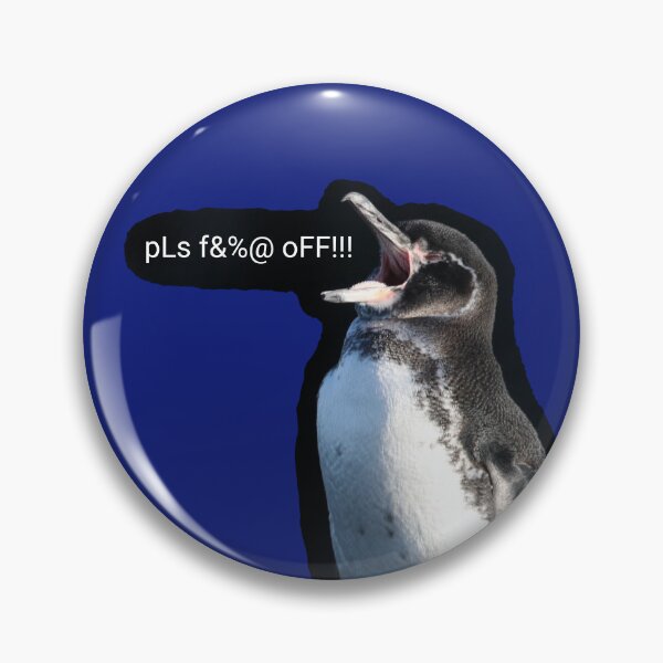 Artikelvorschau, Galapagos Pinguin pls f&%@ off (blau #0f1d7b) entworfen und verkauft von SBPenguins.