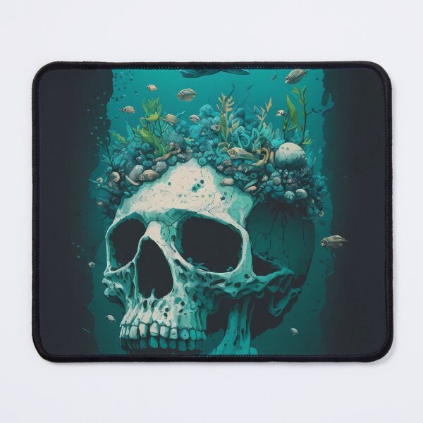 Item preview, Surrealistic Underwater Skull Art  designed and sold by ZickDezine.