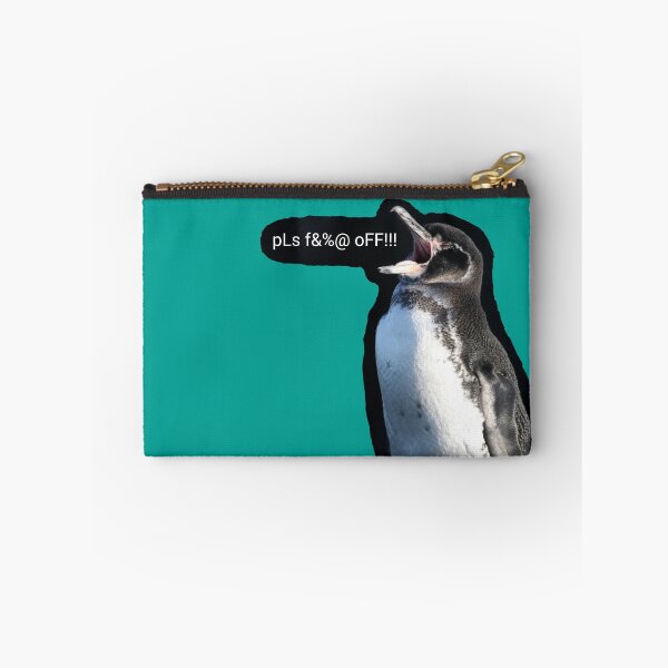 Item preview, Galapagos Penguin pls f&%@ off (teal #03A096) designed and sold by SBPenguins.
