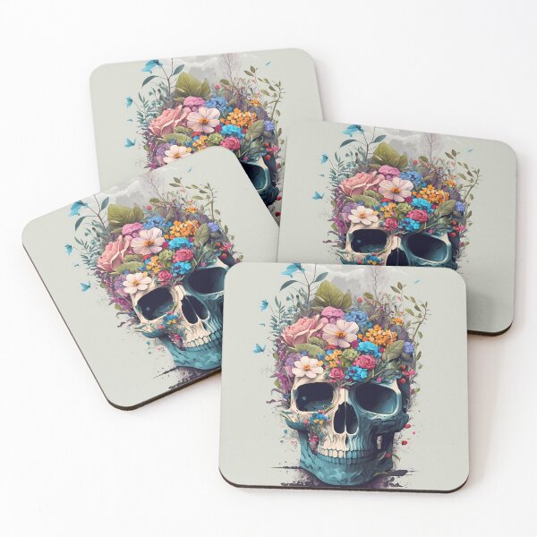 Item preview, Surreal Floral Skull Art designed and sold by ZickDezine.