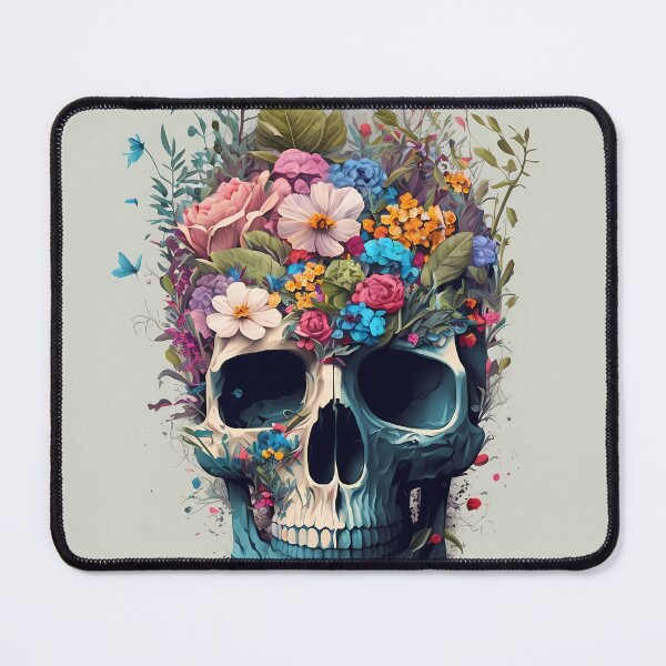 Item preview, Surreal Floral Skull Art designed and sold by ZickDezine.