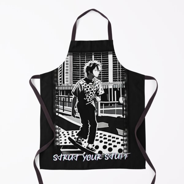Item preview, Strut Your Stuff (anime boy on skateboard b/w graphic) designed and sold by HamiltonmagicTs.
