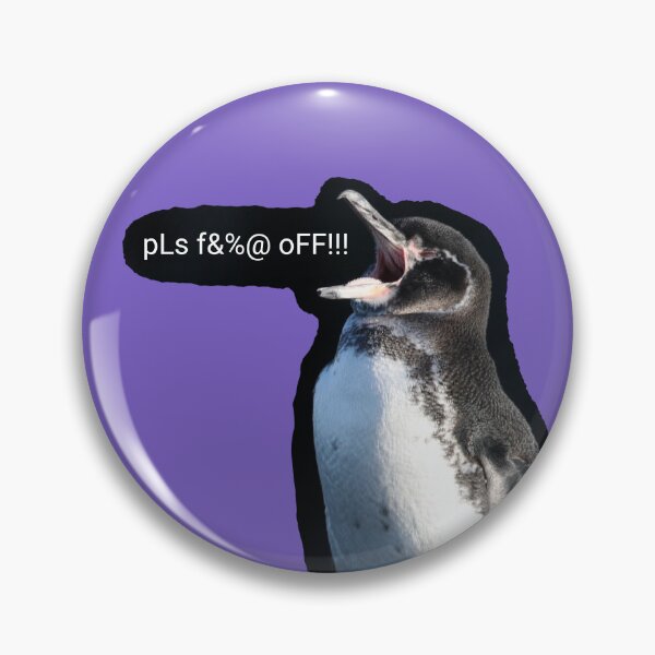 Aperçu de l'œuvre Galapagos Penguin pls f&%@ off (violet clair #795FC1) créée et vendue par SBPenguins.
