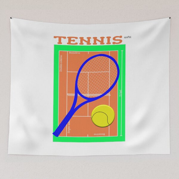 Item preview, Blue tennis racket graphic with ball and court designed and sold by wowitsmytshirt.