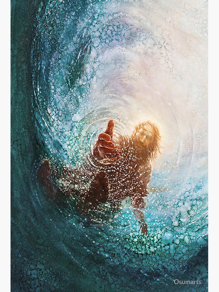 picture jesus reaching through water