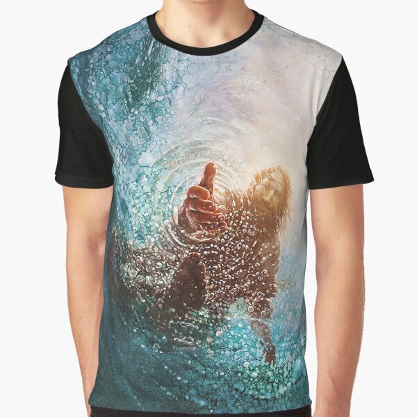The Hand of God Painting - Jesus Give Me Your Hand, Unique Jesus Art Graphic T-Shirt