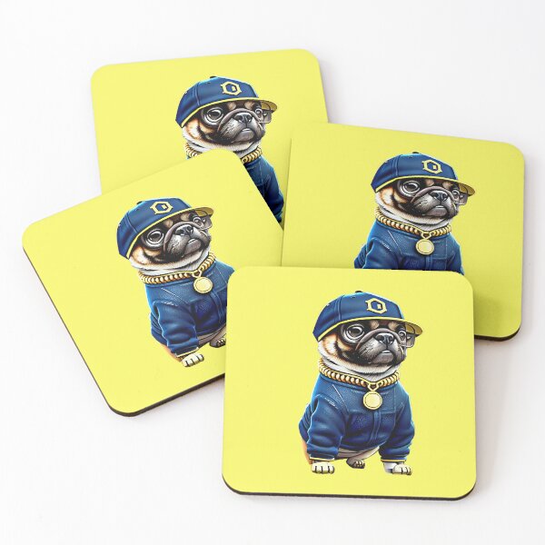 Item preview, Cool Pug in Denim and Bling - Adorable Pug Wearing Hip Hop Style Clothing designed and sold by Pawsitive Palette.