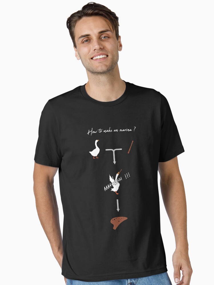 Aperçu 2 sur 7. T-shirt essentiel avec l'œuvre Comment fabriquer un ocarina ? créée et vendue par M1D33L.