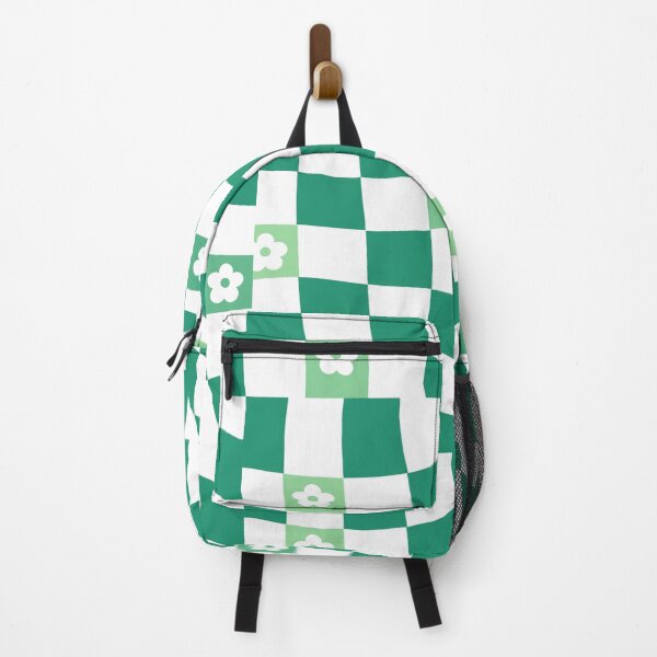 Item preview, Green Flowers Checkered Pattern designed and sold by Patternawy.