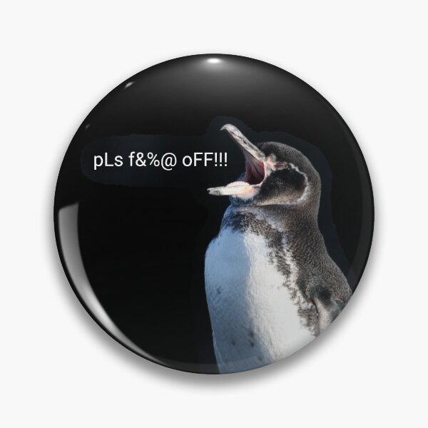 Artikelvorschau, Galapagos Pinguin pls f&%@ off (schwarzer Hintergrund) entworfen und verkauft von SBPenguins.