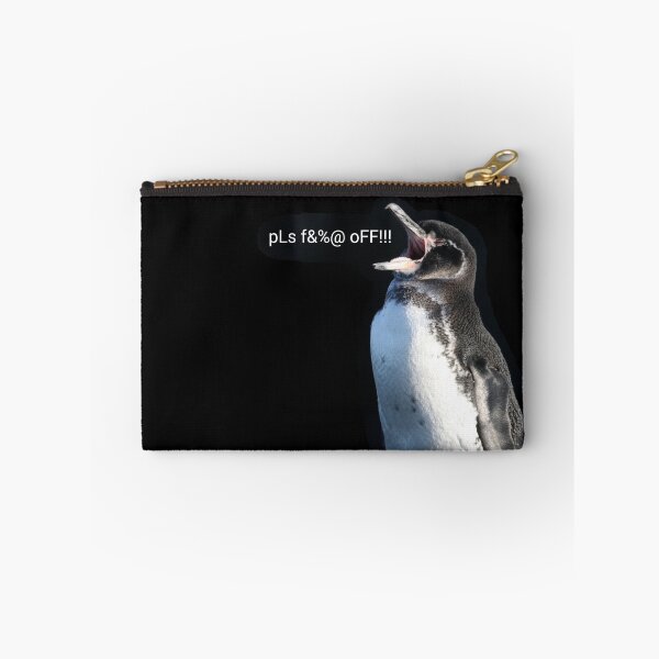 Item preview, Galapagos Penguin pls f&%@ off (black background)  designed and sold by SBPenguins.