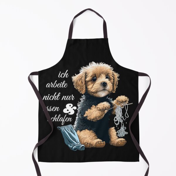 Artikelvorschau, hunde machen lustige dinge mit zitat auf deutsch ich arbeite nicht nur essen und schlafen entworfen und verkauft von Pawtastic Prints.