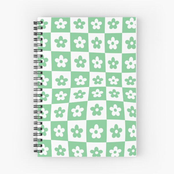 Aperçu de l'œuvre Motif à carreaux de fleurs blanches vertes créée et vendue par Patternawy.