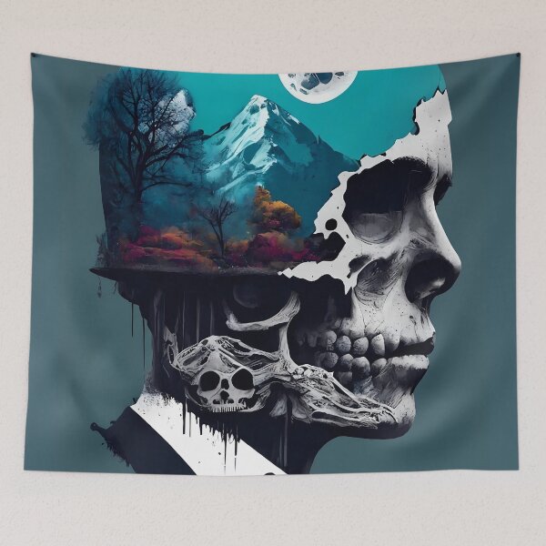 Item preview, Surrealistic Dream Skull Art  designed and sold by ZickDezine.