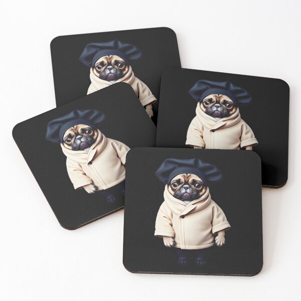 Item preview, Cute Baby Pug in Winter Coat - Adorable Pug Puppy in Cozy Winter Clothing designed and sold by Pawsitive Palette.