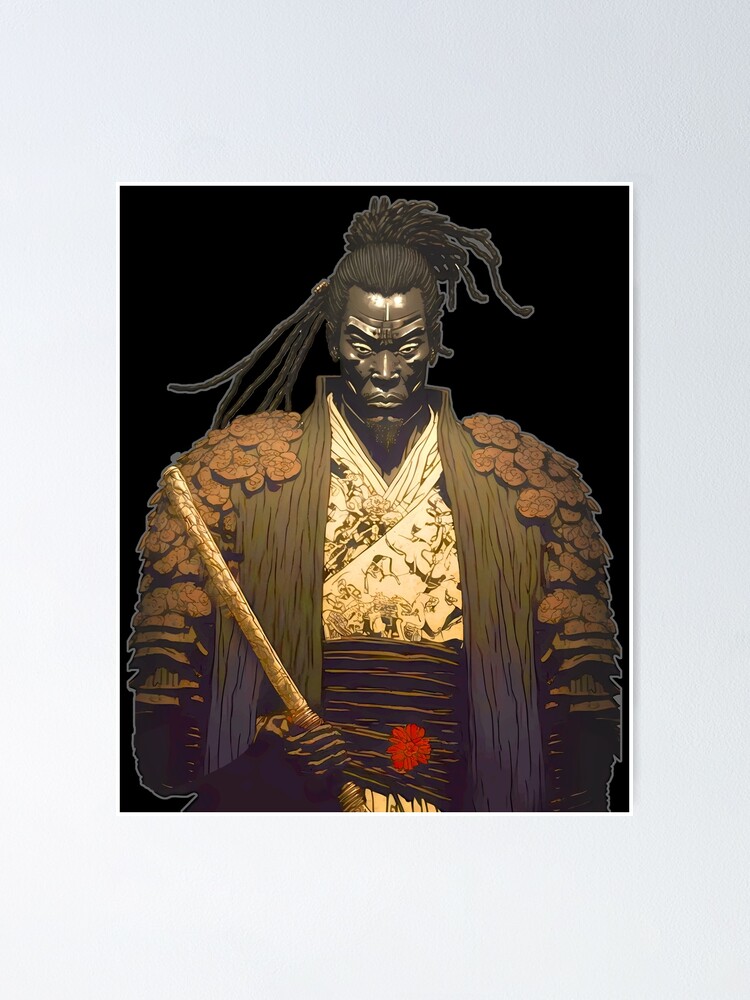 Samurai Afro Black Yasuke Sengoku Warrior Ronin Anime Fan Poster