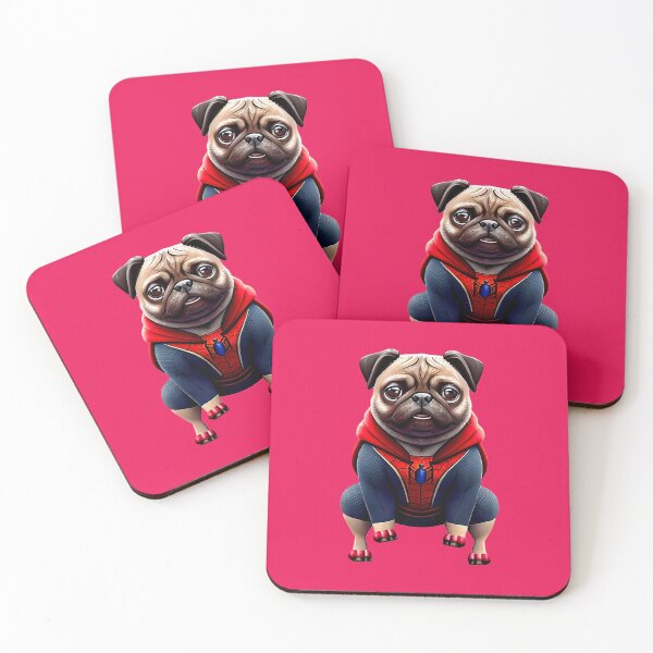 Item preview, Pug in Superhero Suit - Adorable Pug Dressed as Spider Inspired Hero designed and sold by Pawsitive Palette.