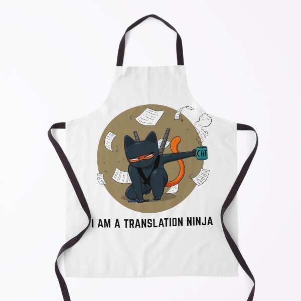 Item preview, Earthy Ninija cat with a cup of coffee "I am a translation ninja" designed and sold by marcinkucharski.