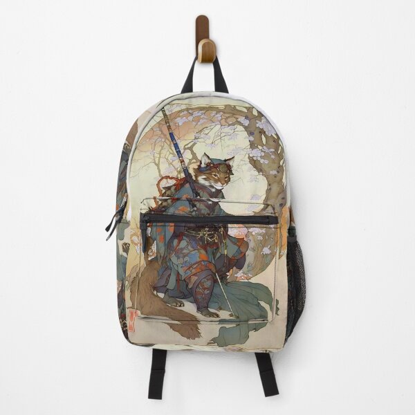Item preview, Vintage Art Nouveau Traditional Japanese Kitsune Samurai designed and sold by entwithanaxe.