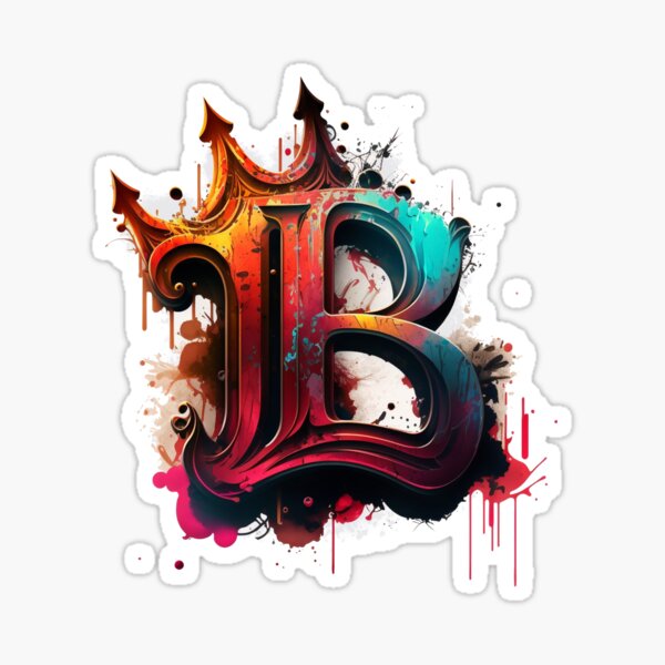Monogram Graffiti Initial Letter B Sticker for Sale by