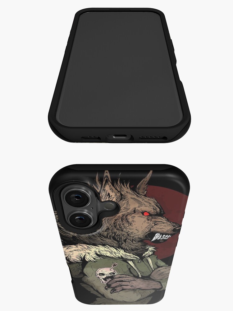 Thumbnail 3 of 4, iPhone Case, Wolf Rising Brown designed and sold by WOLFSKULLJACK.