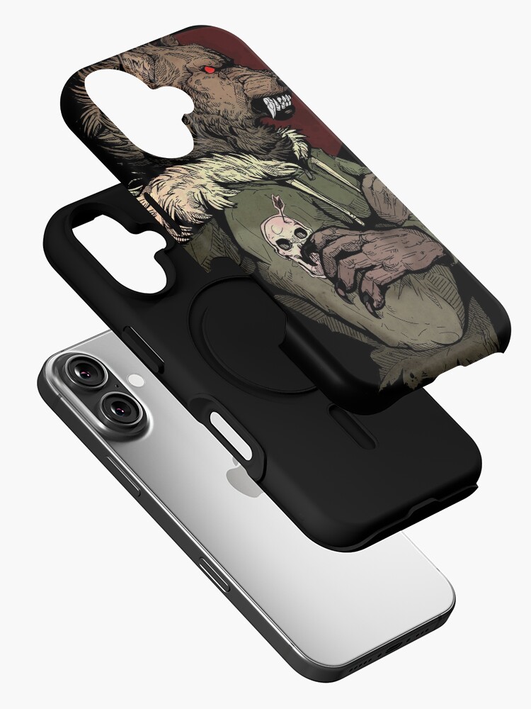Thumbnail 2 of 4, iPhone Case, Wolf Rising Brown designed and sold by WOLFSKULLJACK.
