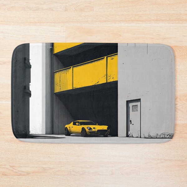 Item preview, Yellow car in front of a building by generative AI designed and sold by aicanfeel.