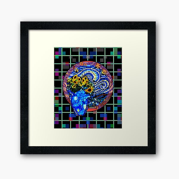 Aperçu de l'œuvre Sun Flower Pixel Art 8 bits Vincent Van Gogh Self Portrat Impressionnisme Art Peintures Cadeau créée et vendue par Dodern.