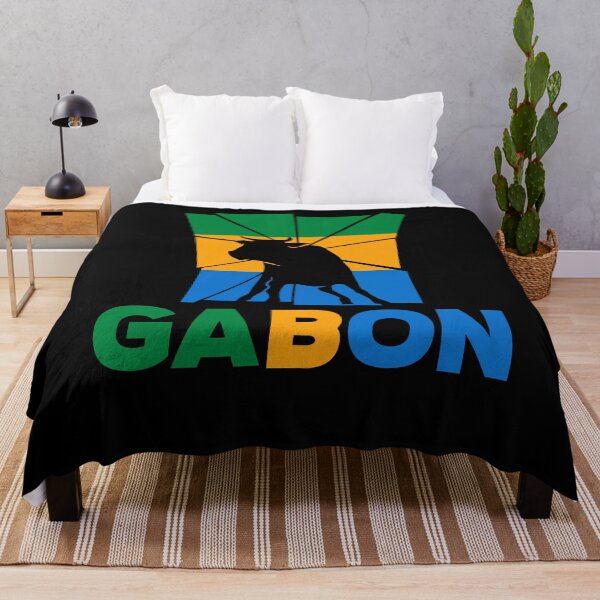 Aperçu de l'œuvre Gabonese Gabon Gabonese Flag Ox Animal Silhouette créée et vendue par ShopTheStyle.