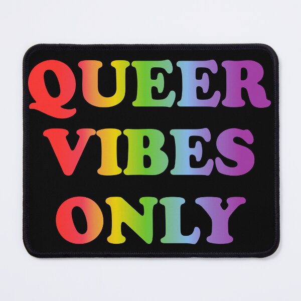 Item preview, LGBT rights slogan - Queer Vibes Only rainbow colors designed and sold by Inspirationmotivation.