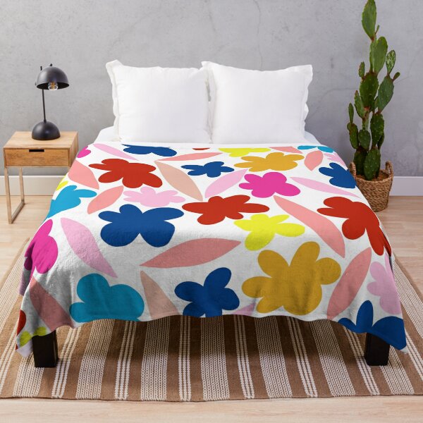 Abstract, floral and colorful pattern Throw Blanket