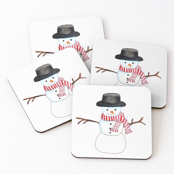 Item preview, Snowman with Black Hat and Red Scarf designed and sold by Lisa Neuman Watercolors.
