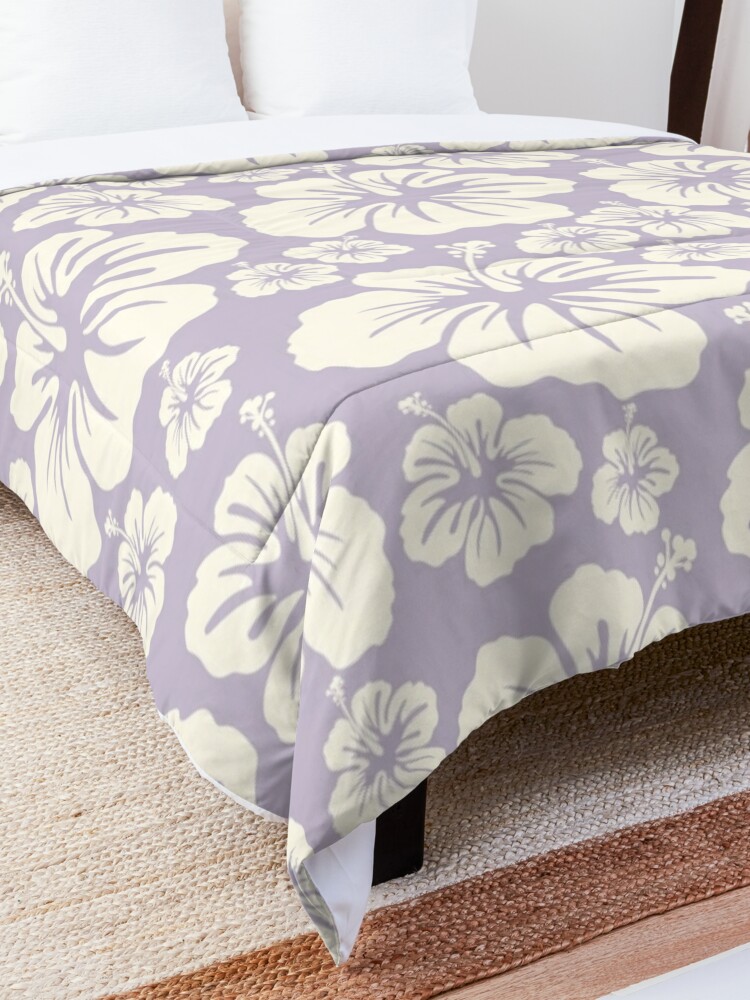 hibiscus tropical lilac mauve cream aloha Hawaii coconut girl aesthetic  iPhone case Comforter for Sale by blomastudios