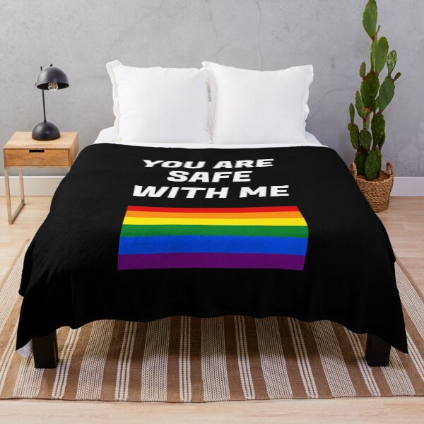 Item preview, LGBT rights slogan - Gay Pride Rainbow Flag - You Are Safe With Me designed and sold by Inspirationmotivation.
