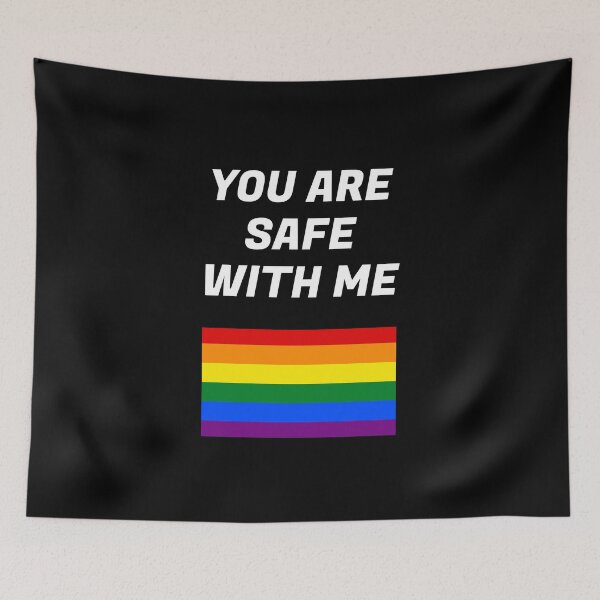 Item preview,  LGBT rights slogan - Gay Pride Rainbow Flag - You Are Safe With Me  designed and sold by Inspirationmotivation.