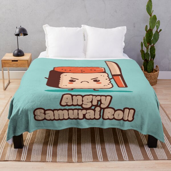 Item preview, Angry Samurai Roll - Angry Sushi with a knife designed and sold by RoboRaphael.