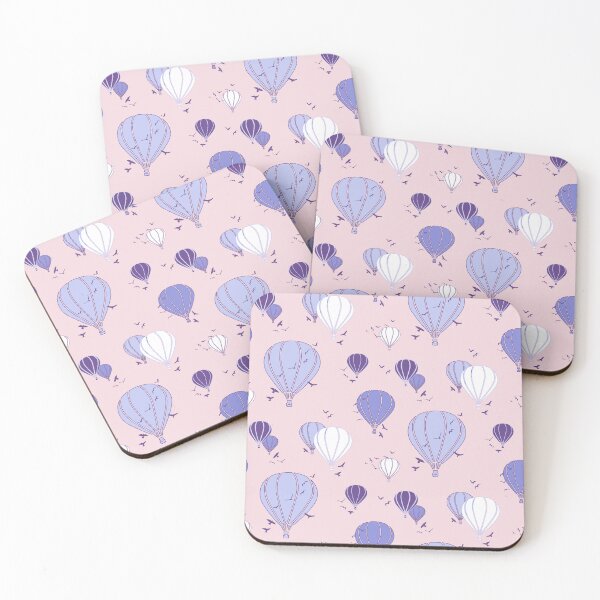 Item preview, Purple hot air balloons on vanilla sky designed and sold by starseedgems.