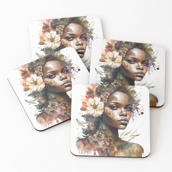 Item preview, Beautiful African Woman in a Wreath of Flowers designed and sold by veraton.
