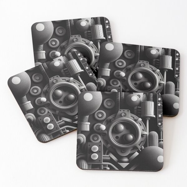 Item preview, Monochromatic Happy Dramatic Industrial Pattern Digital Painting designed and sold by CodeAndColors.