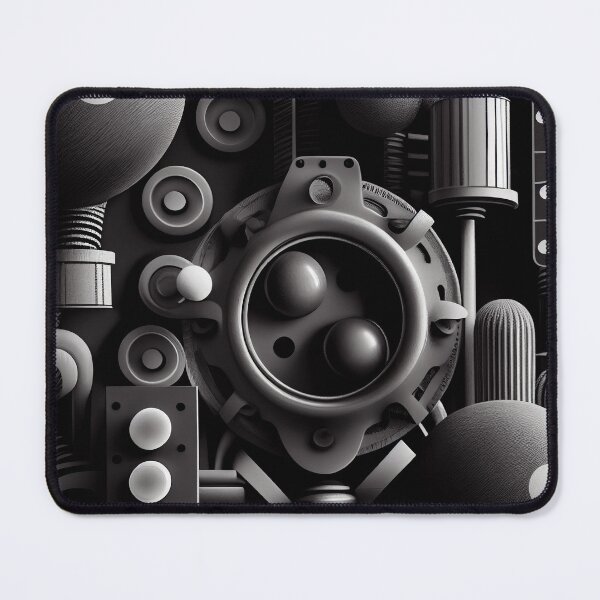 Item preview, Monochromatic Happy Dramatic Industrial Pattern Digital Painting designed and sold by CodeAndColors.