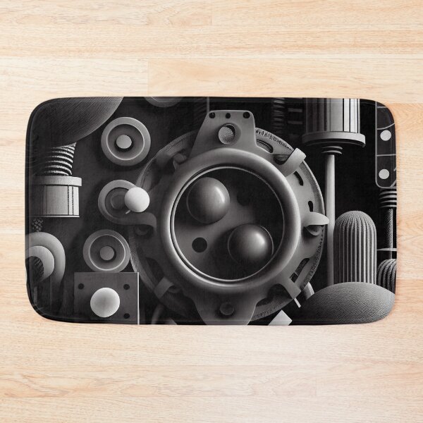 Item preview, Monochromatic Happy Dramatic Industrial Pattern Digital Painting designed and sold by CodeAndColors.