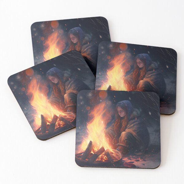 Aperçu de l'œuvre Dreaming of Winter Fire Digital Painting créée et vendue par CodeAndColors.