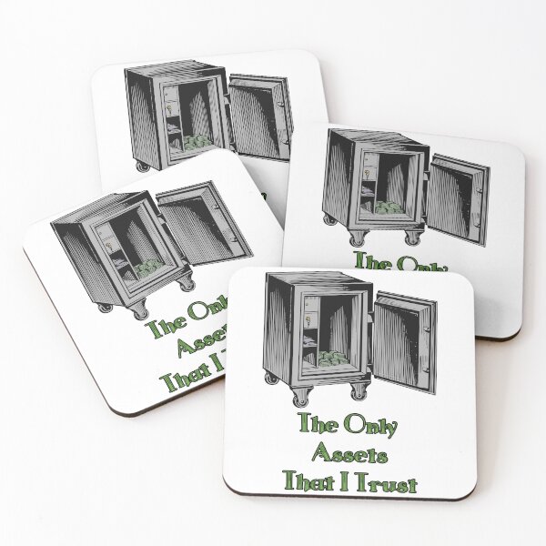 Item preview, 'The Only Assets That I Trust' Crypto Vault - Funny Cold Wallet Design designed and sold by Ridiculam Toga.