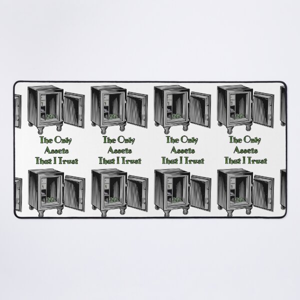 Item preview, 'The Only Assets That I Trust' Crypto Vault - Funny Cold Wallet Design designed and sold by Ridiculam Toga.